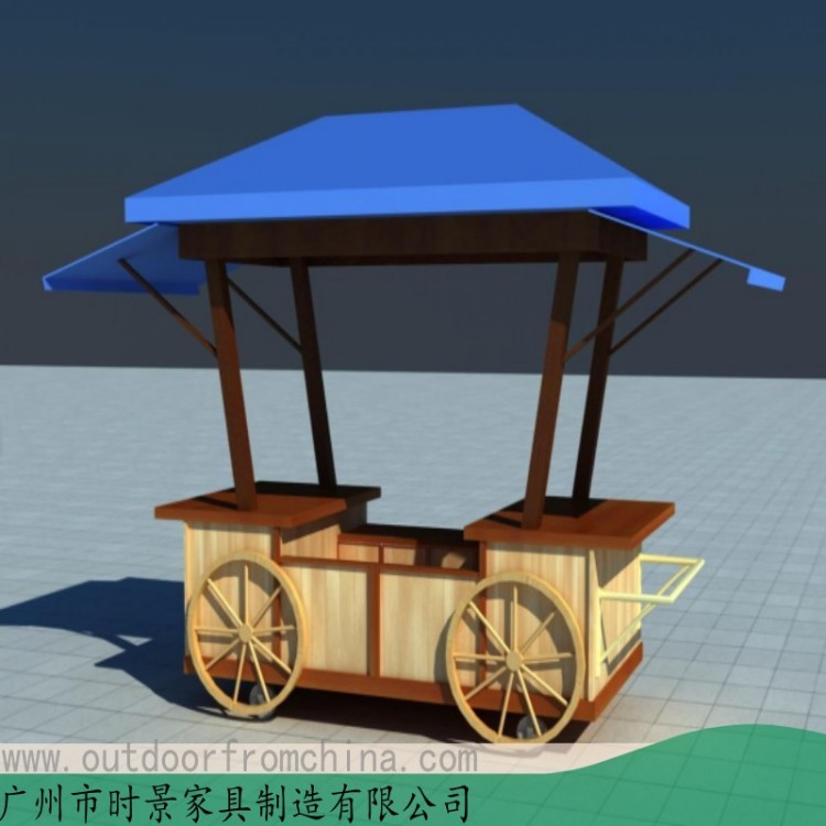 复古创意主题乐园防腐木售卖亭 公园广场景区流动售卖